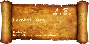 Larnhof Bene névjegykártya